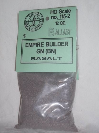 Arizona Rock and Mineral Co. 115 - 2 HO, Ballast, 12oz Bag, Empire Builder GN, Basalt - House of Trains