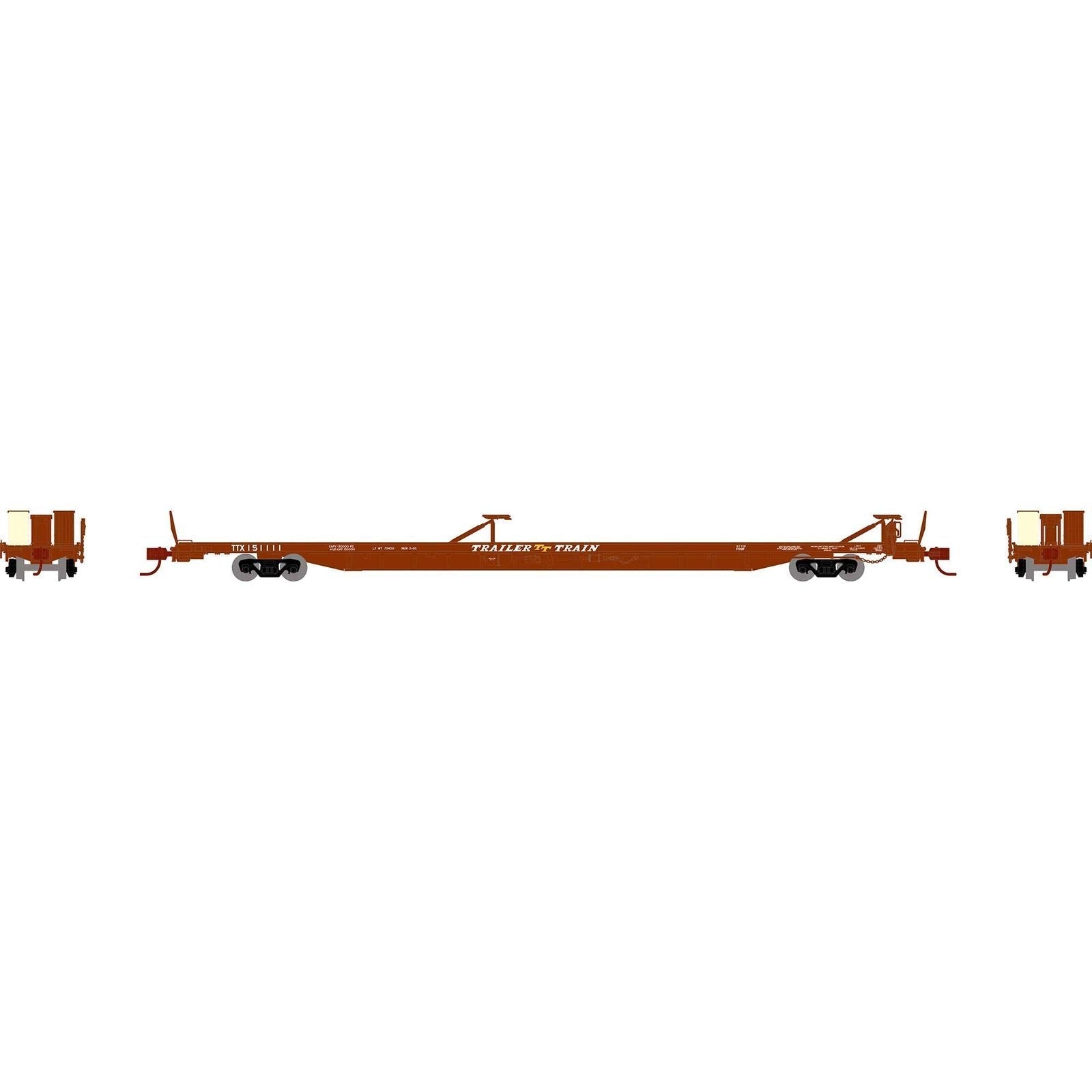 Athearn 14341 N, F89F 89', 8" TOFC Flat Car, Trailer Train, TTX, 151111 - House of Trains