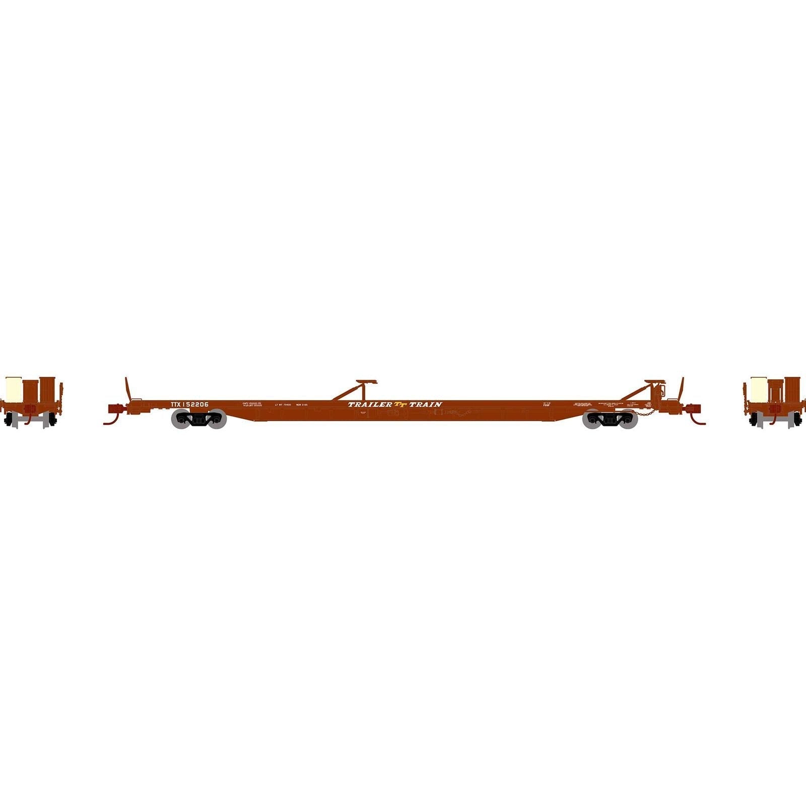 Athearn 14343 N, F89F 89', 8" TOFC Flat Car, Trailer Train, TTX, 152206 - House of Trains