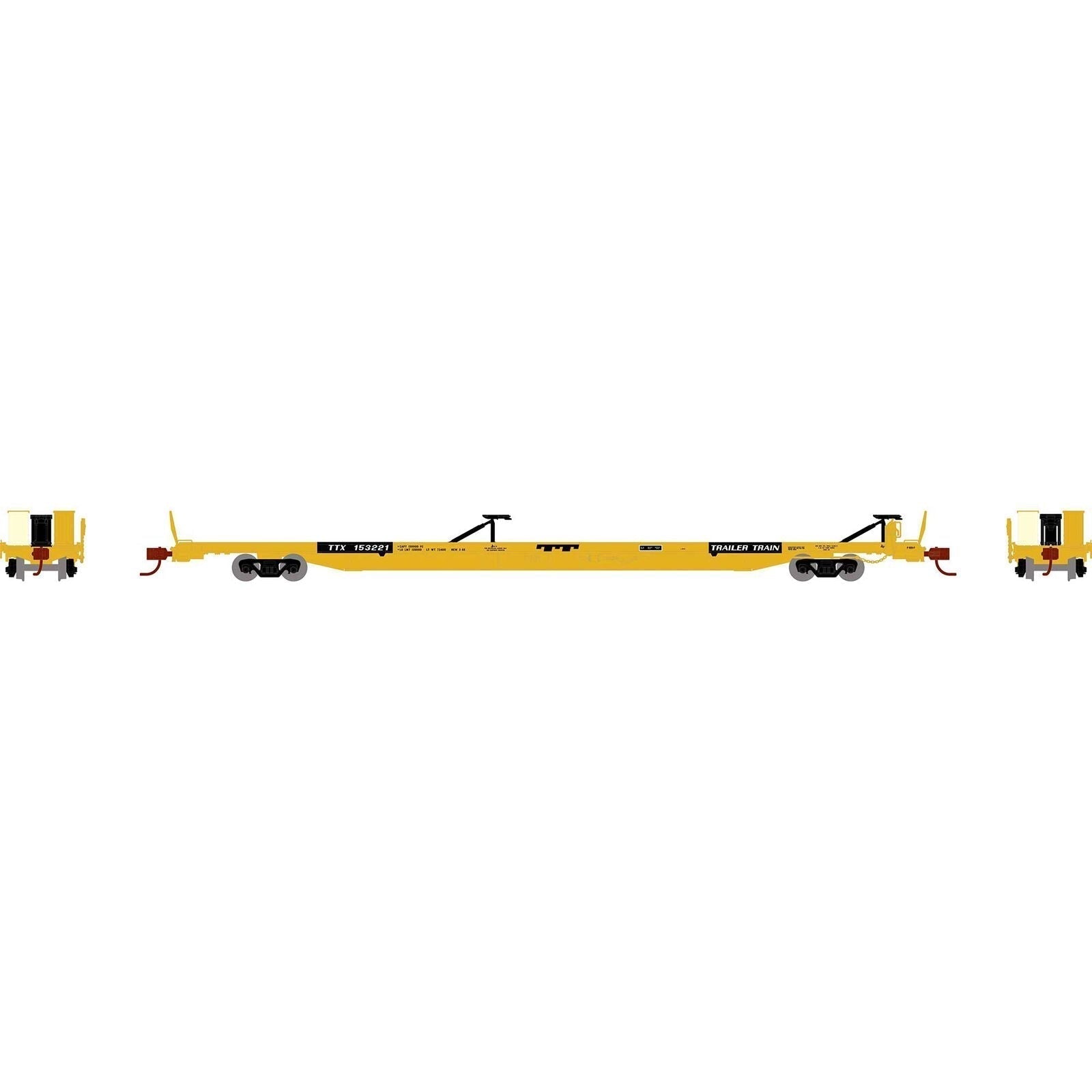 Athearn 14347 N, F89F 89', 8" TOFC Flat Car, Trailer Train, TTX, 153221 - House of Trains