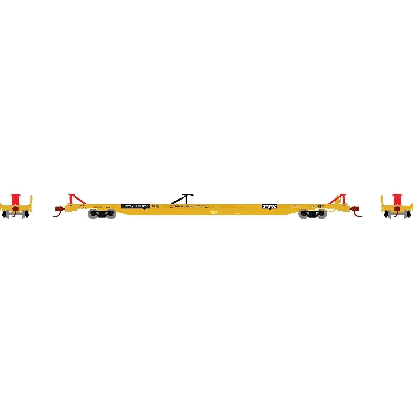 Athearn 14353 N, F89F 89', 8" TOFC Flat Car, Trailer Train, RTTX, 151870 - House of Trains