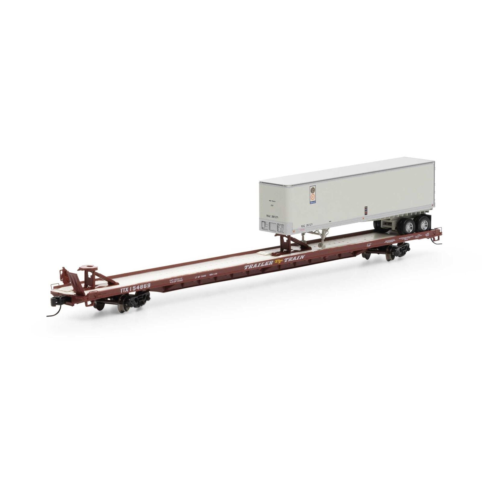 Athearn 14355 N, F89F 89', 8" TOFC Flat Car, with Trailer, TTX, 154869, Realco Trailer - House of Trains