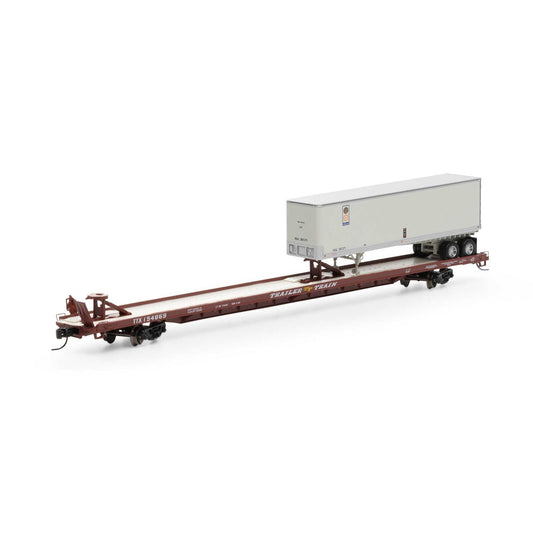 Athearn 14355 N, F89F 89', 8" TOFC Flat Car, with Trailer, TTX, 154869, Realco Trailer - House of Trains