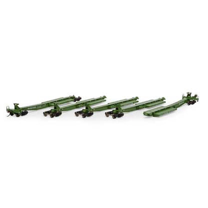 Athearn 15660 HO, IMPACK Spine Car, 5 Platforms, Burlington Northern, BN, 637500 - House of Trains