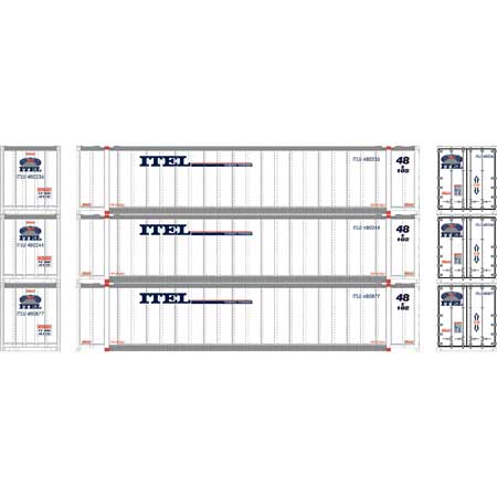 Athearn 17301 N, 48' Container, ITEL, ITLU, 3 Pack – House of Trains
