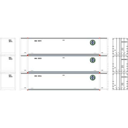 Athearn 17303 N, 48' Container, BNSF, BNXU, 3 Pack - House of Trains