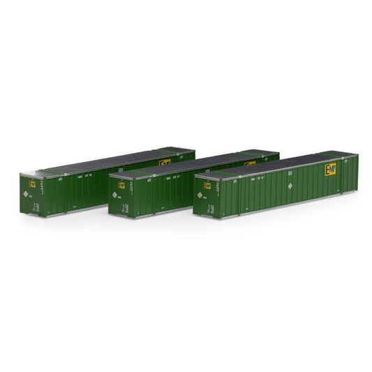 Athearn 17310 N, 53' Stoughton Container, 3 - Pack, EMP, EMHU, 279077, 279013, 279083 - House of Trains