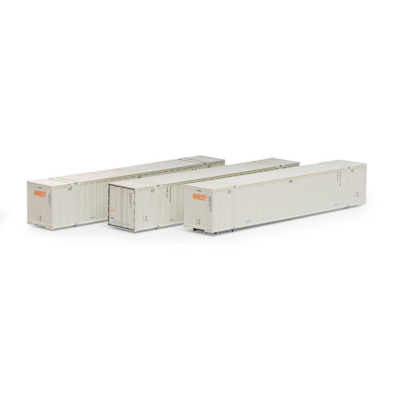 Athearn 17312 N, 53' Stoughton Container, 3-Pack, Schneider National, SNLU - House of Trains