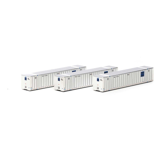 Athearn 17652 N, 53' Stoughton Container, 3 - Pack, NACS - House of Trains
