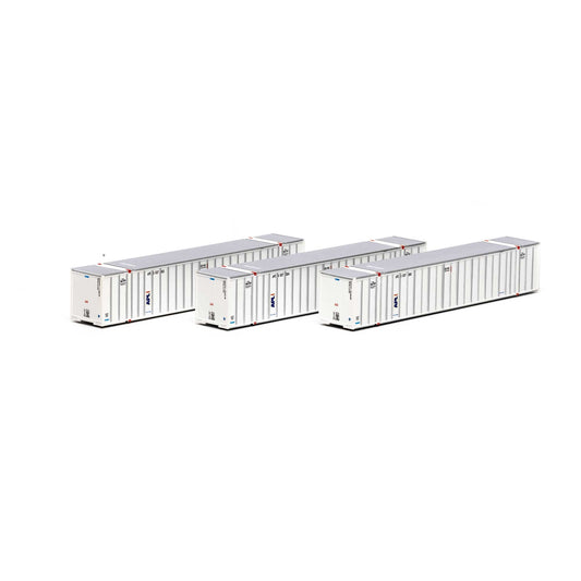 Athearn 17653 N, 53' Stoughton Container, 3 - Pack, APCU - House of Trains