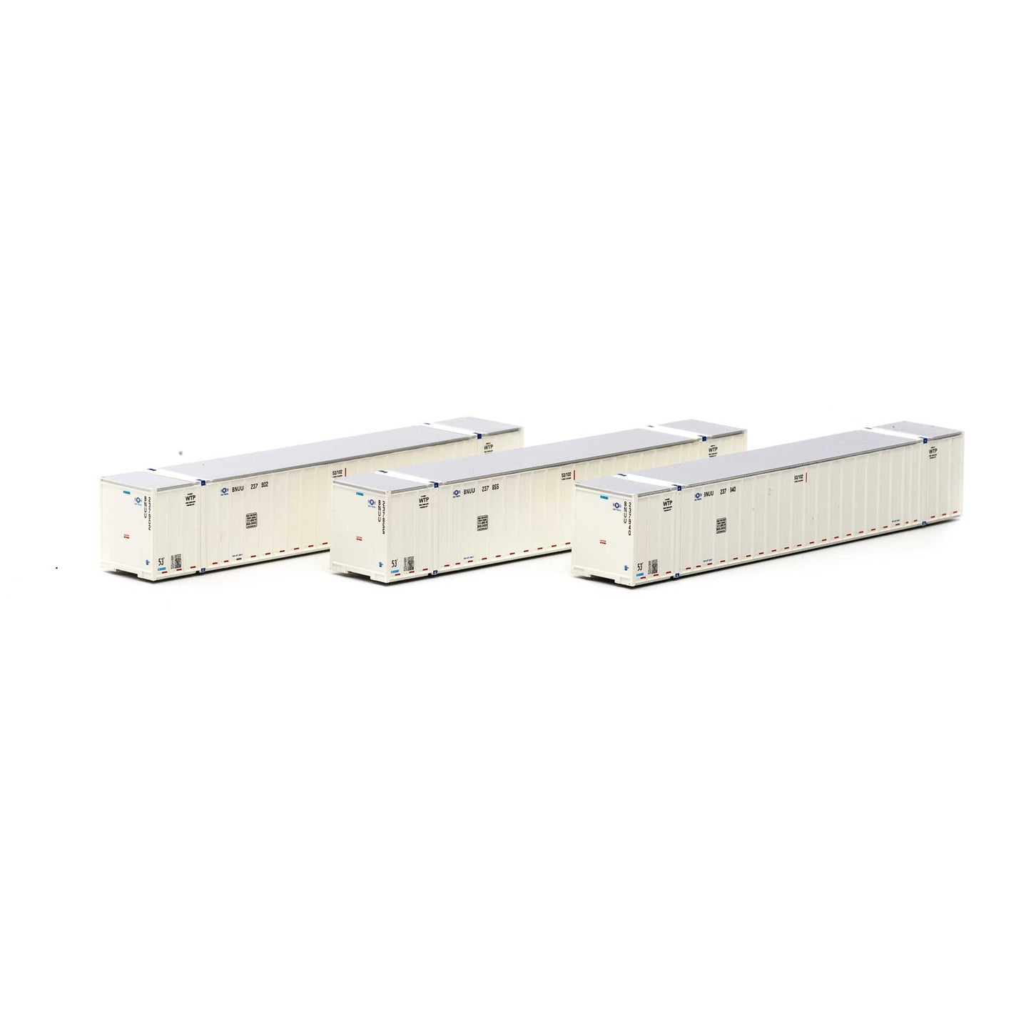 Athearn 17658 N, 53' Stoughton Container, 3 - Pack, USA Truck, BNUU - House of Trains