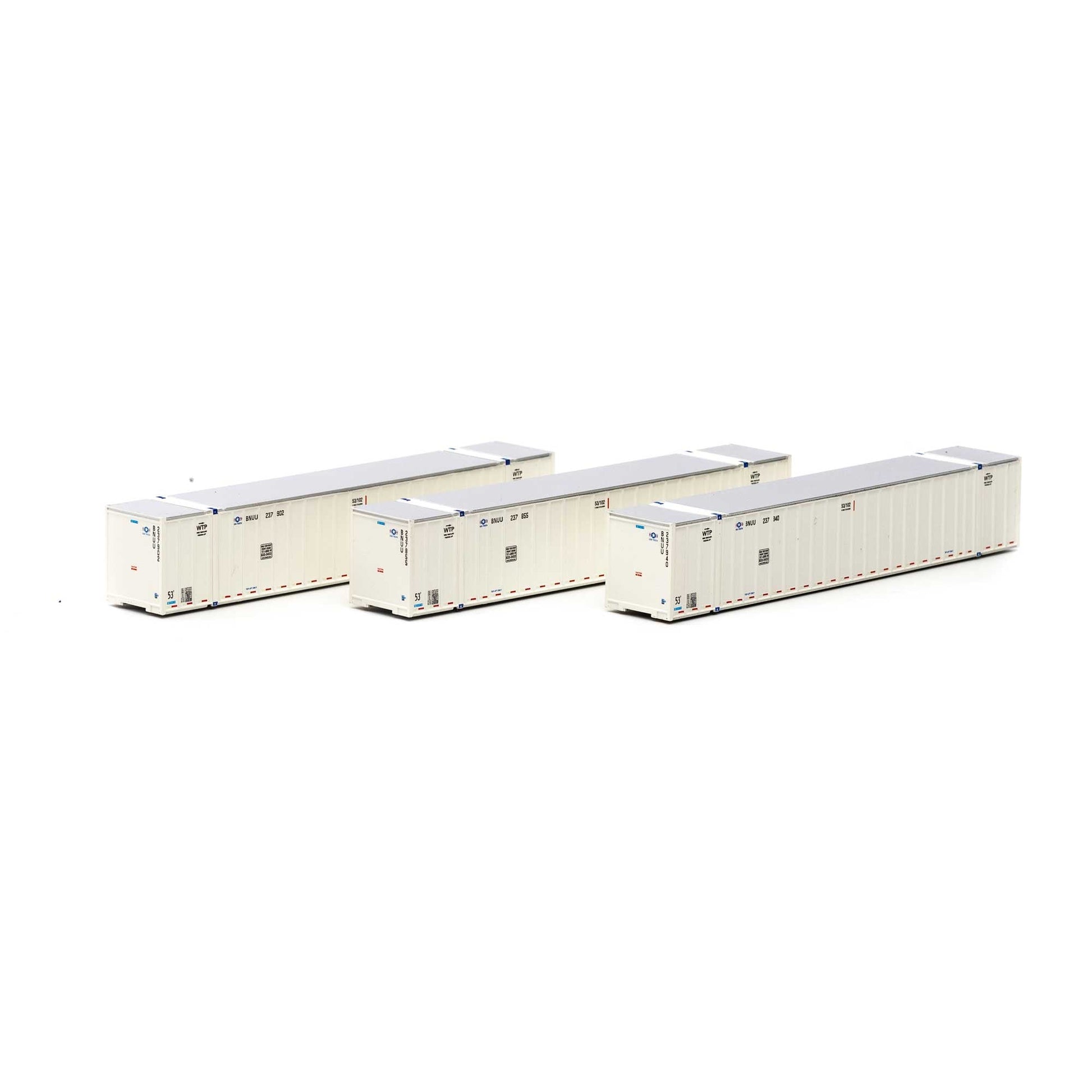 Athearn 17658 N, 53' Stoughton Container, 3 - Pack, USA Truck, BNUU - House of Trains