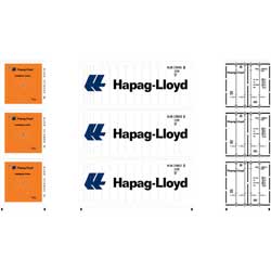 Athearn 17733 N, 20' Reefer Container, Hapag - Lloyd, HLXU, 3 Pack - House of Trains