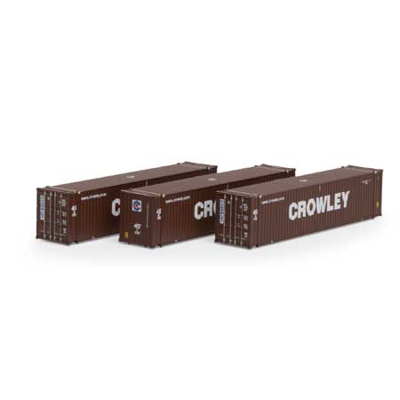 Athearn 17894 N, 45' Container, 3 - Pack, Crowley, CMCU - House of Trains