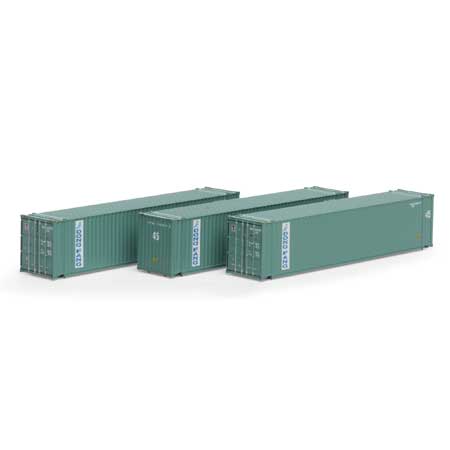 Athearn 17897 N, 45' Container, 3 - Pack, Dong Fang, DFSU - House of Trains