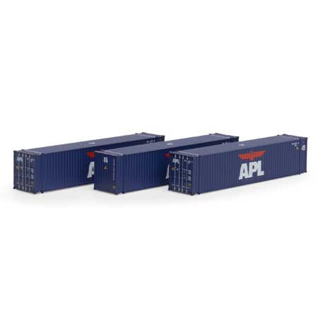 Athearn 17899 N, 45' Container, 3 - Pack, APL, APHU - House of Trains