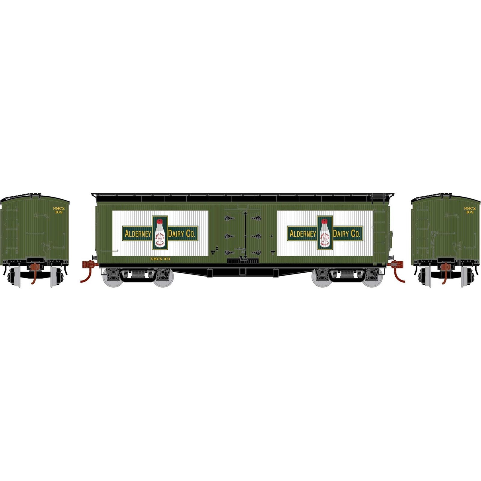 Athearn 24033 N, 40' Pfaudler Wood Milk Car, Alderney Dairy, NMCX, 103 - House of Trains