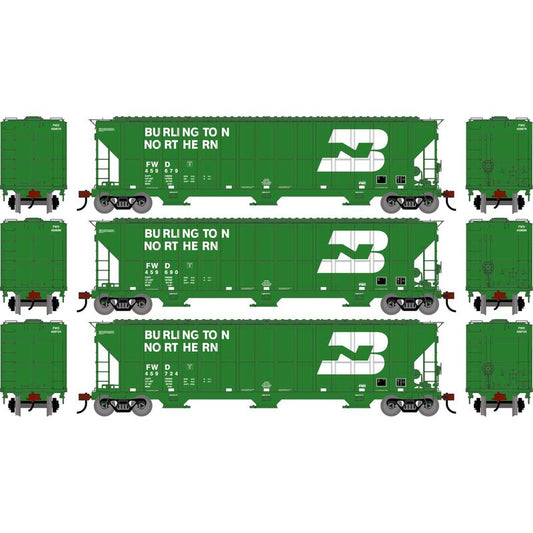 Athearn 2481 HO, FMC 4700 Covered Hopper, 3-pack, FWD - House of Trains