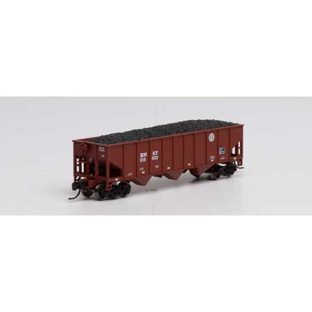 Athearn 25567 N, 40' 3 - Bay Ribbed - Side Open Hopper, Coal Load, BNSF, 618002 - House of Trains