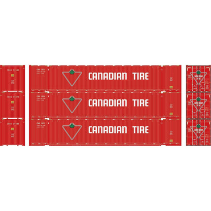 Athearn 26576 HO, 53' Jindo Container, 3 Pack, Canadian Tire, CDAU - House of Trains