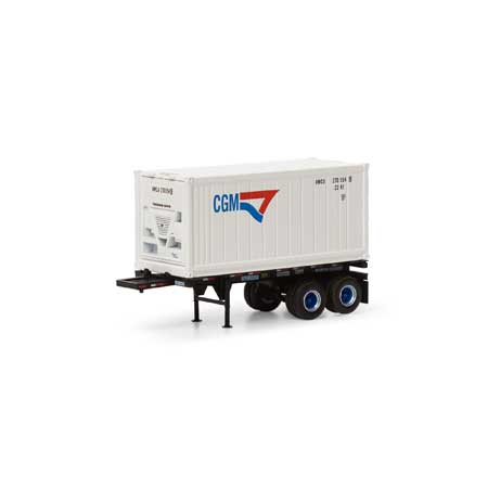 Athearn 28892 HO, 20' Reefer Container with Chassis, CGM, AMCU, 270554 - House of Trains