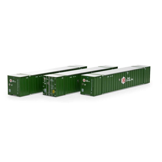 Athearn 40125 HO, 53' Stoughton Container, 3 - Pack, HUB Group, UPHU, 244212, 244288, 244773 - House of Trains