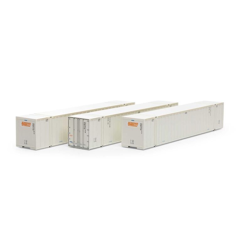 Athearn 40128 HO, 53' Stoughton Container, 3 - Pack, Schneider National, SNLU - House of Trains