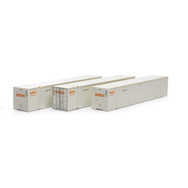 Athearn 40130 HO, 53' Stoughton Container, 3 - Pack, Optimodal, SNLU, 989320, 875237, 958230 - House of Trains