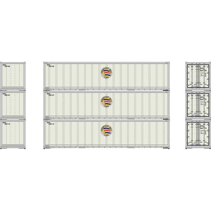 Athearn 63387 HO, 40' Smooth Side Container, MAIL 3 - pack - House of Trains
