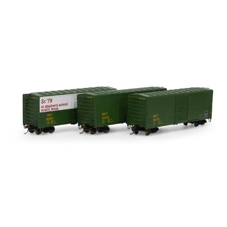 Athearn 67750 HO, 40' Box Car, Modernized, 3 - Pack, Missouri Kansas Texas - House of Trains
