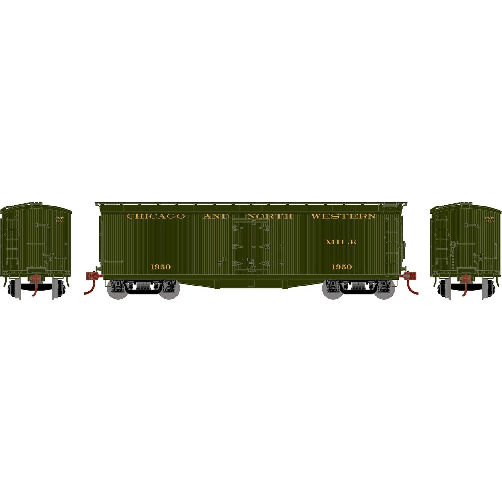 Athearn 84707 HO, 40' Pfaudler Wood Milk Car, Chicago North Western, CNW, 1950 - House of Trains