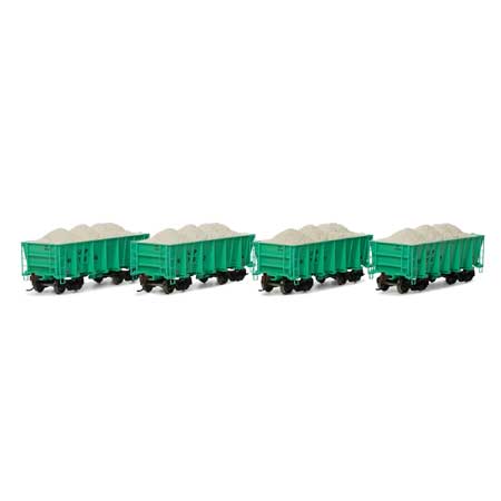 Athearn 97966 HO, 26' Low Side Ore Car, Ore Load Included, 4 - Pack, Maintenance of Way, UP - House of Trains