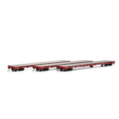 Athearn 98080 HO, 60' Flat Car, 3 - pack, Santa Fe - House of Trains