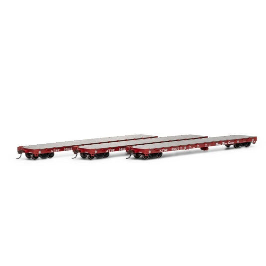Athearn 98080 HO, 60' Flat Car, 3 - pack, Santa Fe - House of Trains