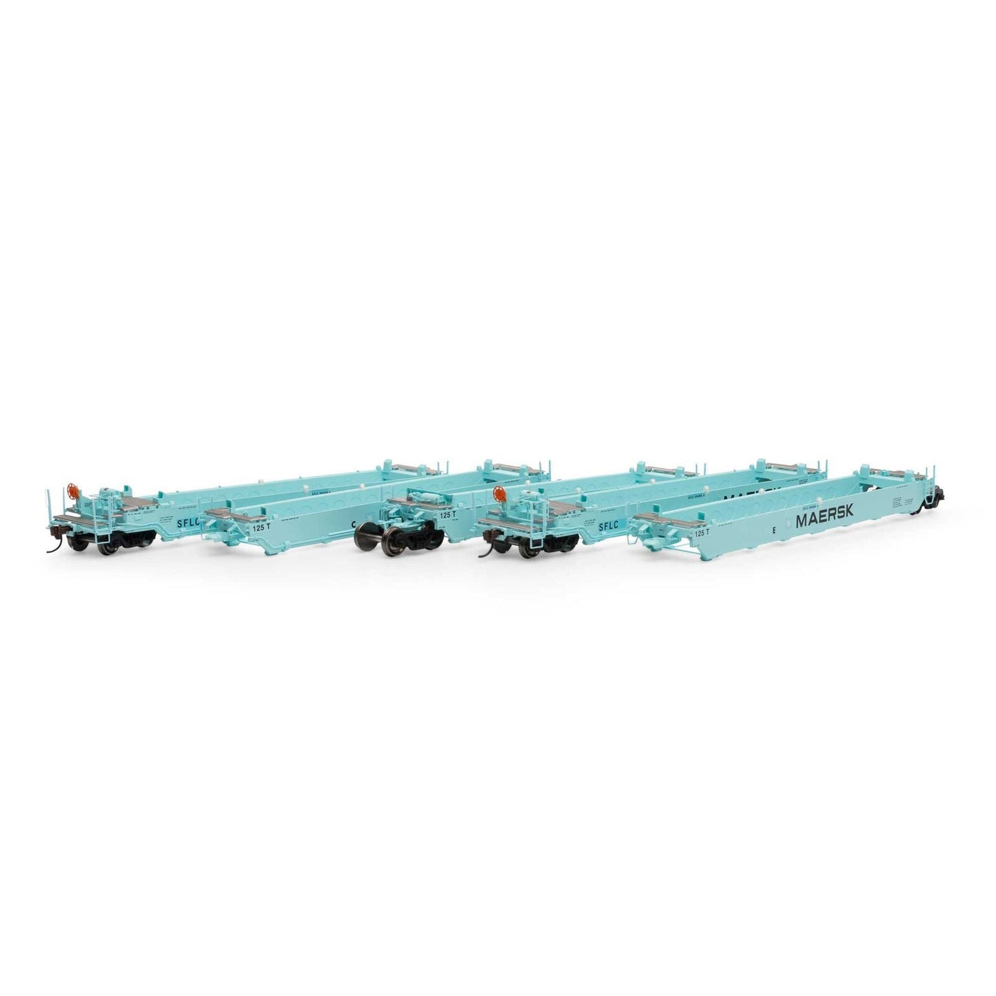 Athearn 98923 HO, Maxi I 5 - Unit Well Car, Primed for Grime, Santa Fe, Ex - Maersk, SFLC, 254354 - House of Trains