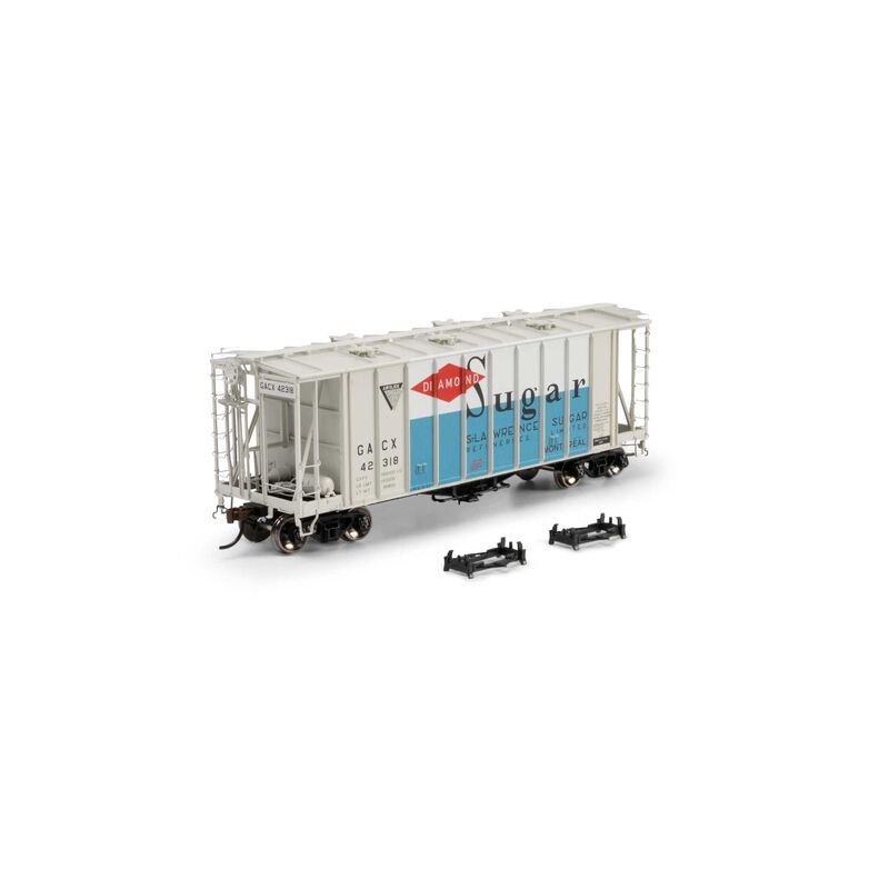 Athearn Genesis 2133 HO, 40' 2600 CF Airslide Covered Hopper, Early, Diamond Sugar, 42318 - House of Trains