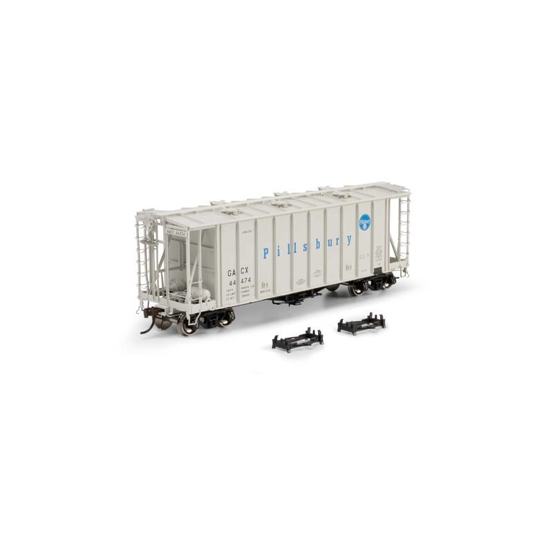 Athearn Genesis 2140 HO, 40' 2600 CF Airslide Covered Hopper, Early, Pillsbury, 44474 - House of Trains