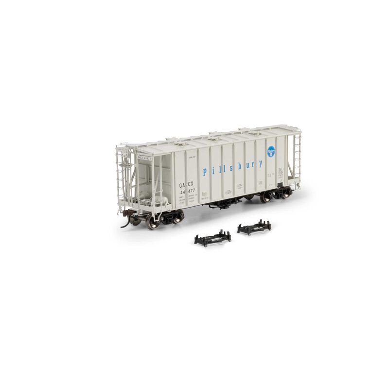 Athearn Genesis 2141 HO, 40' 2600 CF Airslide Covered Hopper, Early, Pillsbury, 44477 - House of Trains