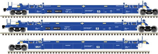Atlas 20 006 623 HO, 53' Articulated Well Car, 3 - Unit, DTTX, 888737 - House of Trains
