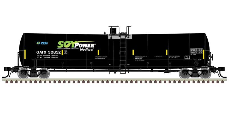 Atlas 20 006 894 HO, Trinity 25,500 Gallon Tank Car, Soy Power Bio Fuels, GATX, 30829 - House of Trains