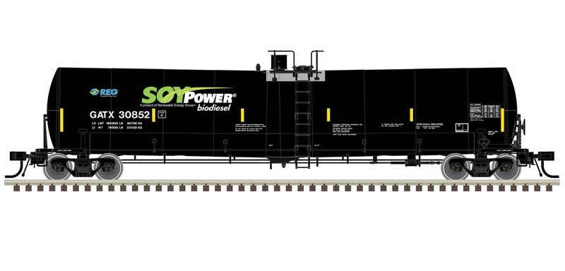 Atlas 20 006 896 HO, Trinity 25,500 Gallon Tank Car, Soy Power Bio Fuels, GATX, 30836 - House of Trains