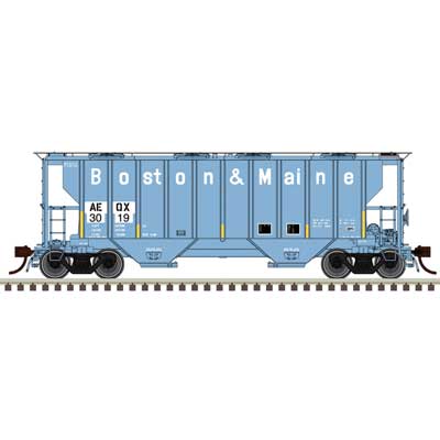 Atlas 20 007 687 HO, Portec 3000 Covered Hopper, ATEL Leasing, ex - Boston and Maine, AEQX 3017 - House of Trains