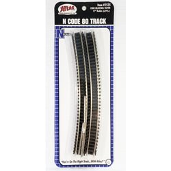 Atlas 2525 N, Code 80, 17" Radius Curve, 6 Pieces - House of Trains