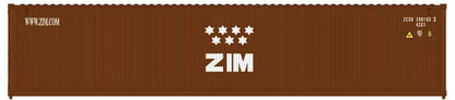 Atlas 50 004 169 N 40' Standard Height Container, ZIM, Set 2, ZCSU, 3 Pieces - House of Trains