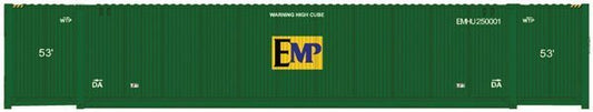Atlas 50 005 217 N 53' Containers, EMP, Centered Logo, EMHU , Set 1, 3 pieces - House of Trains