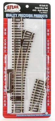 Atlas 543 HO, Code 83, Manual Snap Switch, Right Hand - House of Trains