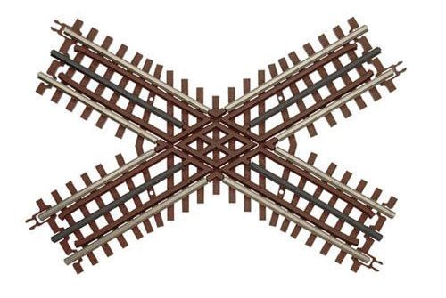 Atlas 6083 3 - Rail O Scale 60 deg Crossing, Brown Wood Ties - House of Trains