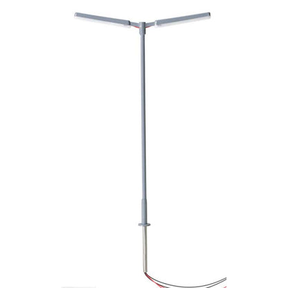 Atlas 70 000 161 N, Double Arm Parking Lot Light, Silver Pole, Warm White LED, 3 Pieces - House of Trains