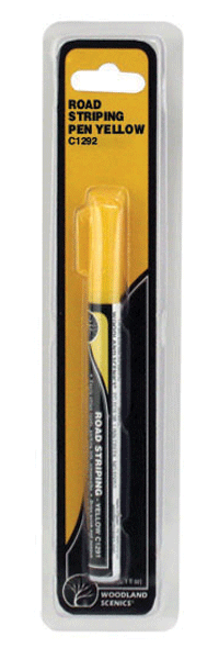 Woodland Scenics C1292, Road Striping Pen, Yellow, 3mL, 0.1 fl oz