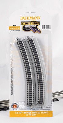 Bachmann 44852 N, E-Z track, 12-1/2, 12.5 Radius, 6 Pieces, 1/2 Circle, 12 pieces make circle